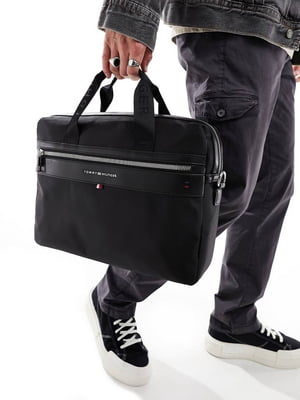 Сумка-портфель чорна з логотипом | 6804692