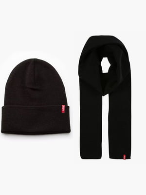 Комплект чорний: шапка та шарф | 6804767