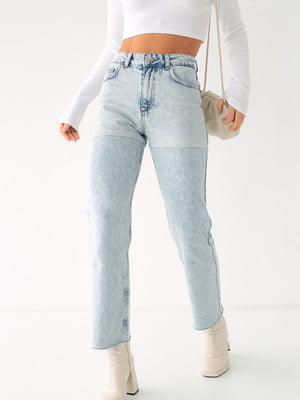 Блакитні джинси-варенки прямого фасону | 6805584