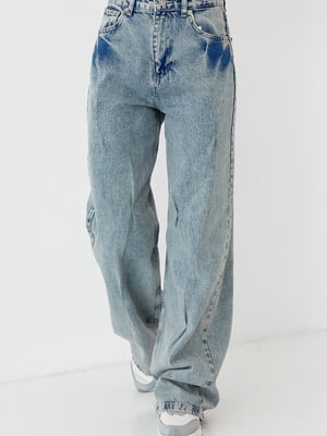 Блакитні джинси-варенки із защипами | 6805611