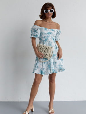 Літня сукня міні з драпіруванням спереду | 6806728