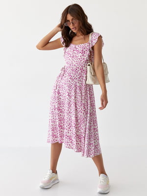 Літня сукня з рукавами-крильцями рожева | 6806815