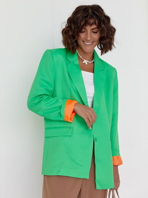 Піджак із кольоровою підкладкою зелений | 6807421