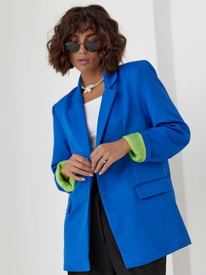Піджак із кольоровою підкладкою синій | 6807472