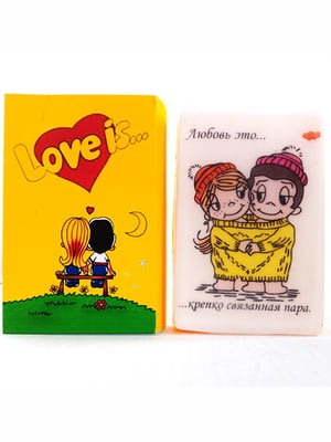 Мило ручної роботи в коробочці Love is жовте (90 г) | 2931154