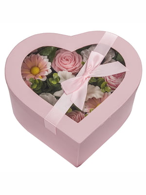 Букет з мила в коробці-серві  «Рожеві троянди» (550 г) | 5340257