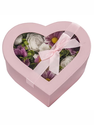 Букет из мыла в коробке сердце «Розовый» (450 г) | 5340260