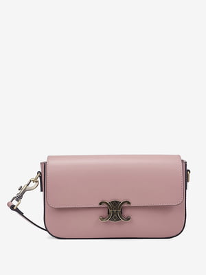 Темно-розовая кожаная сумка кросс-боди | 6808501