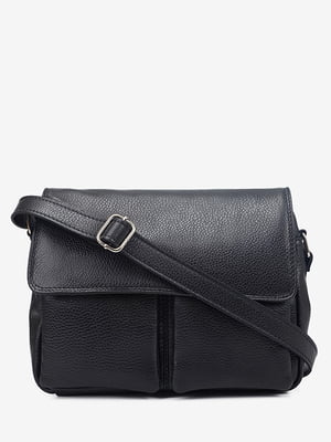 Чорна шкіряна сумка крос-боді | 6808505