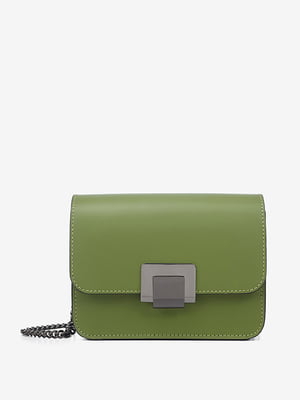 Кожаная сумка кросс-боди травяного цвета | 6808515