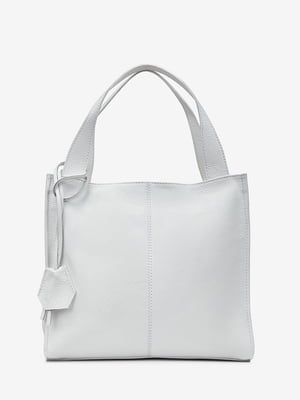 Біла шкіряна сумка-шопер | 6808548
