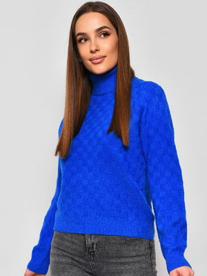 Синій светр з високим коміром | 6808763
