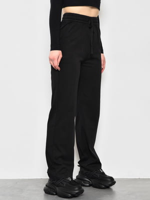 Чорні розкльошені штани напівбатальні | 6808884