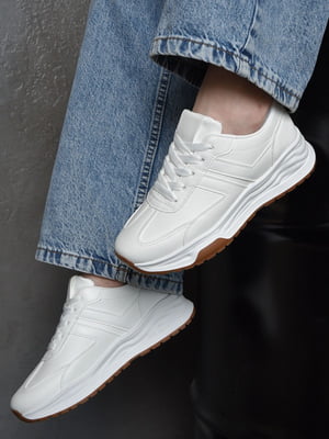 Кросівки білого кольору на шнурівці | 6808945