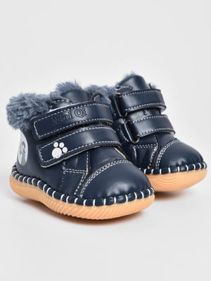 Темно-сині зимові черевики з утепленням | 6809081