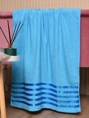 Рушник банний махровий блакитного кольору | 6809214