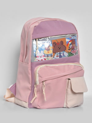 Рюкзак текстильний рожевого кольору | 6809273