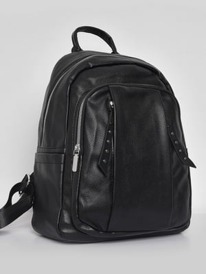 Рюкзак з екошкіри чорного кольору | 6809282