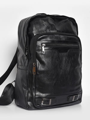 Рюкзак з екошкіри чорного кольору | 6809559