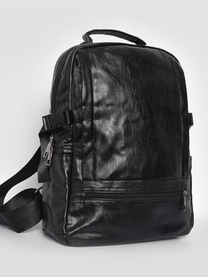 Рюкзак з екошкіри чорного кольору | 6809561