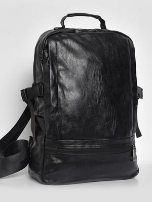 Рюкзак з екошкіри чорного кольору | 6809562