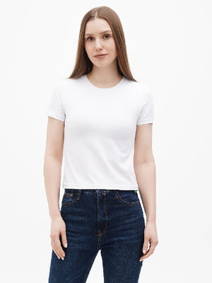 Базова бавовняна футболка білого кольору | 6792870