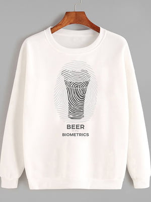 Світшот білий Beer biometrics | 6809713