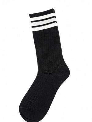 Чорні високі шкарпетки зі смужками | 6810662