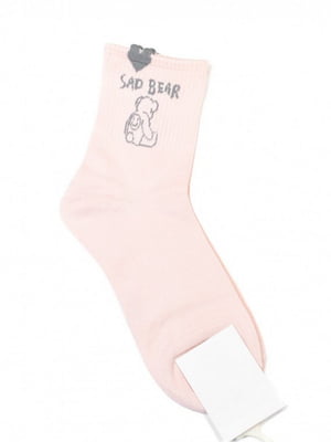 Рожеві шкарпетки з сердечками та ведмедиками | 6810688