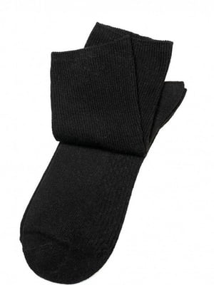 Чорні фактурні шкарпетки з бавовни | 6810697