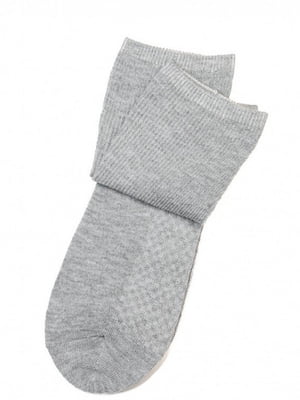 Сірі фактурні шкарпетки з бавовни | 6810699