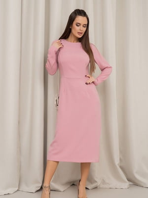 Рожева класична сукня з розрізом | 6810743