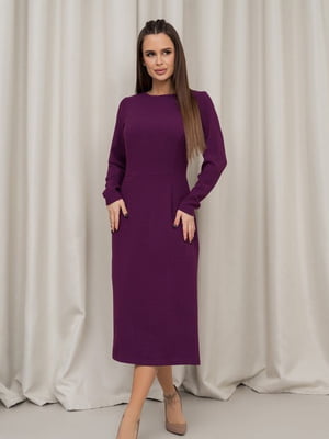 Фіолетова класична сукня з розрізом | 6810744