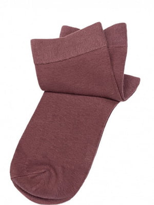 Темно-рожеві однотонні шкарпетки з бавовни | 6810828
