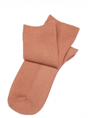 Темно-рожеві високі шкарпетки в рубчик | 6810848