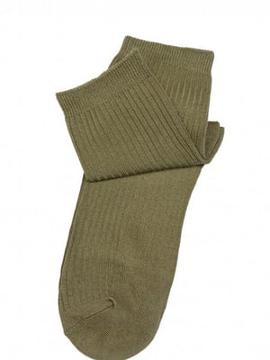 Високі шкарпетки з бавовни кольору хакі | 6810851