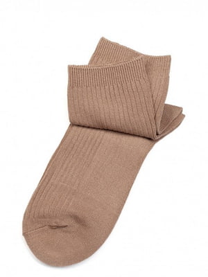 Високі шкарпетки з бавовни темно-бежевого кольору | 6810855