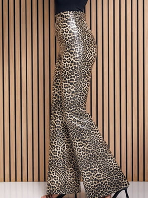 Леопардові штани кльош із еко-шкіри | 6810978