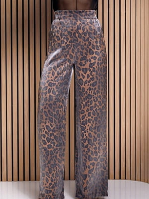Леопардові брюки з полірованої бавовни | 6811040