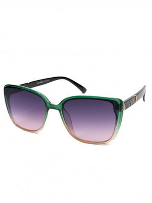 Прямокутні окуляри з градієнтом та зеленою оправою | 6811210