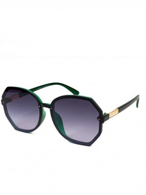 Зелено-чорні окуляри з геометричною оправою | 6811213