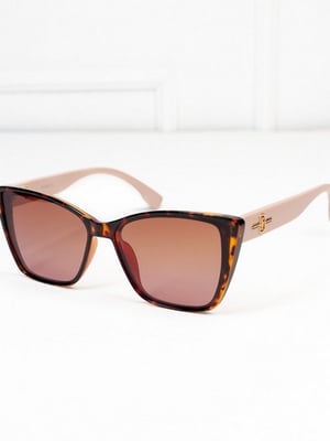 Леопардові сонцезахисні окуляри геометричної форми | 6811228