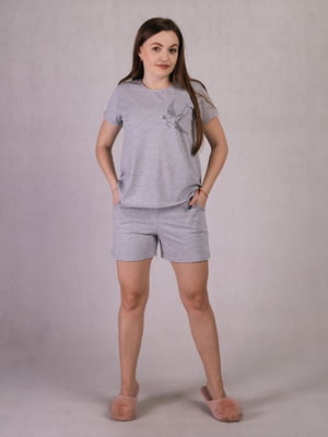 Сіра піжама: шорти та футболка | 6811254