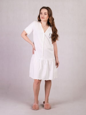 Біла сукня для вагітних з рюшами | 6811263