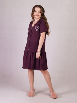 Фіолетова сукня для вагітних з рюшами  | 6811268