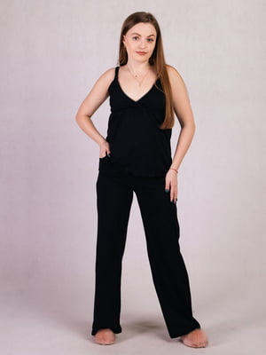 Чорна піжама: топ і штани | 6811270