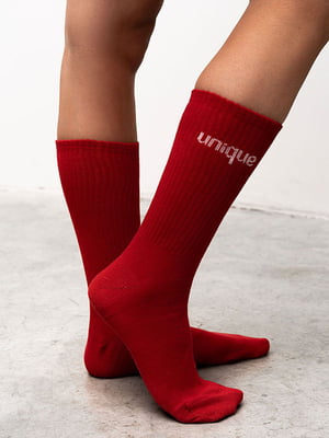 Шкарпетки червоного кольору з принтом UNIQUE | 6811336