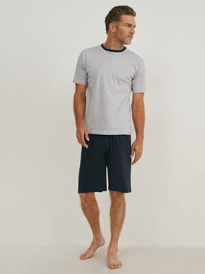 Бавовняна піжама: футболка та шорти | 6811392