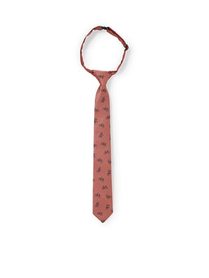 Краватка коралового кольору з малюнком | 6811418