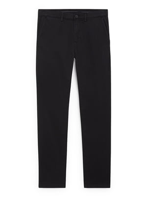 Черные брюки прямого фасона с карманами | 6811441